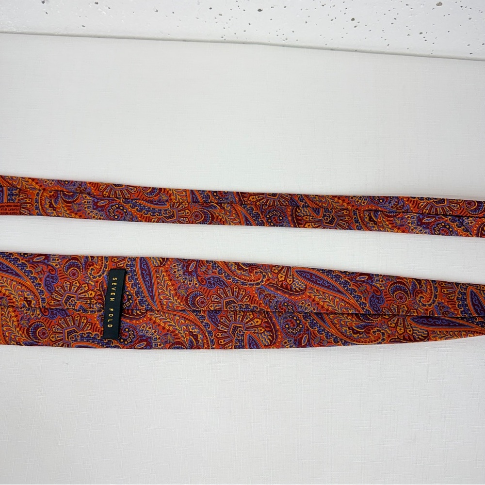 Robert Talbott Seven Fold Limited Edition 2/40 Hand Sewn Paisley Print Silk Tie - Picture 10 of 13